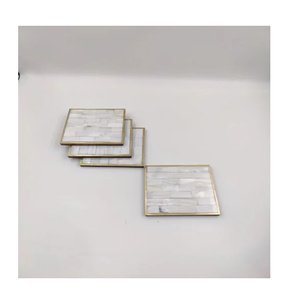 Sous-verre carré en nacre, design royal, incrustation de nacre, fournisseur en gros - Product Image 1