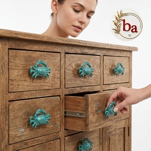 Poignée de meuble en fonte turquoise Ba Turquoise Crab, style côtier moderne, pour tiroir, armoire, commode, cuisine et chambre, installation facile - Product Image 2