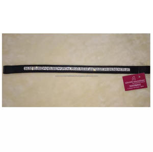 Banda de cejas de caballo de cuero premium de la mejor calidad con cristal ostentoso decorativo Producto de caballo de categoría superior - Product Image 3