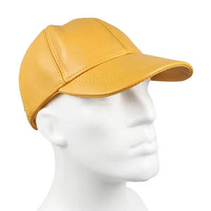 Gorra de Béisbol Casual Unisex de 6 Paneles de Cuero PU Amarillo Winton Impex con Cierre de Hebilla Plateada y Diseño de Letras para Uso en Exteriores - Product Image 2