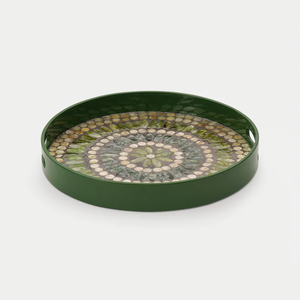 ถาดเสิร์ฟเคลือบเงาพร้อมที่จับและถาดสำหรับตกแต่งที่สะดุดตาแบบฝังมุก - Product Image 2