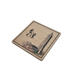 Taiwan Traditional Wooden Fridge Magnets Rectangle Square Removable Design for Souvenir Gift - Product Image 4
