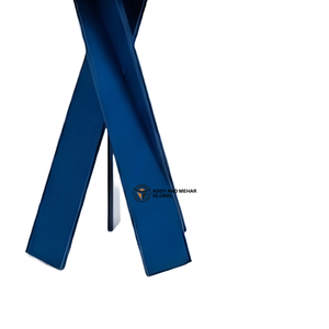 Modern Blue Iron Metal <b>Stool</b> with Crossed Legs Round Top Contemporary Designer Side <b>Stool</b> Industrial Seating for Home - Product Image 4