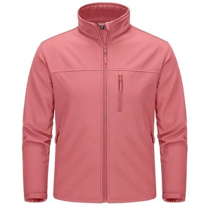 Hot Sale Men's Pink Soft Shell <b>Jacket</b> Windproof Zip Fly Stand Collar Outdoor Wear Regular Fit - Product Image 1