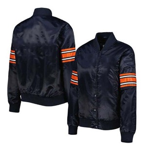 Men's Navy Blue Bomber <b>Jacket</b> Solid Color Turn-down Collar Regular Fit <b>Canvas</b> Waterproof Winter Wear - Product Image 1