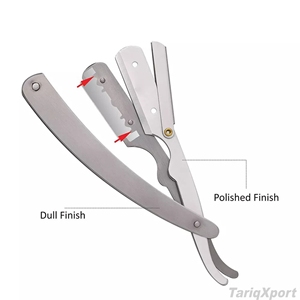 Premium Stainless Steel Barber Cut Throat <b>Razor</b> with Wood Steel Handle Face Body Use <b>Single</b> <b>Blade</b> Custom Colors Custom Logo OEM - Product Image 4