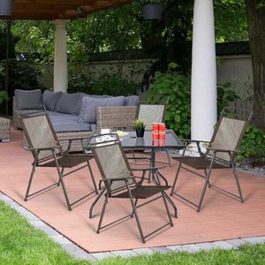 Set di 4 Sedie Pieghevoli in Acciaio per Patio, Campeggio e Terrazza - Product Image 6
