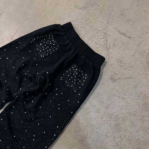 Pantalones Deportivos Holgados para Hombre, Completamente Decorados con Pedrería, Impresión de Logotipo Personalizado, Tela Suave y Transpirable, Estilo Urbano - Product Image 3