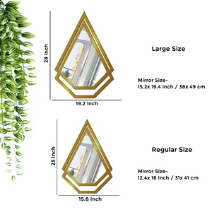 Beveled Shape Scandinavian Design Glass <b>Wall</b> <b>Mirror</b> with Gold Texture Geometric Decorative Bathroom <b>Mirror</b> - Product Image 3