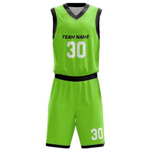 Conjunto de Uniforme de Baloncesto Personalizado Verde 30, Sublimado, Impreso, Transpirable, Cintura Elástica, Sin Mangas, Unisex, para Adultos - Product Image 1