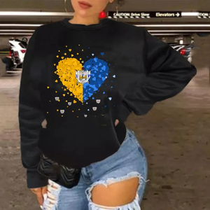 เสื้อสเวตเชิ้ตแขนยาวผ้าฝ้ายแท้สำหรับผู้หญิง คอกลม สวมใส่สบาย เนื้อผ้านุ่ม แฟชั่น - Product Image 1