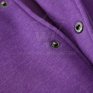 Casual Winter Wear Letterman Jacket Relaxed Fit <b>Covered</b> <b>Button</b> Front Wool Blend Contrast Sleeve Design Street Fashion Outerwear - Product Image 6