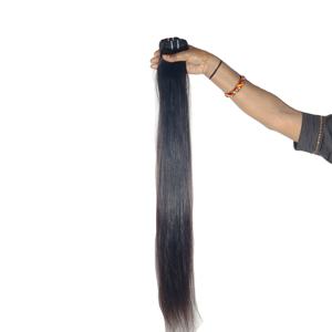 Vierge non traitée 100% brut droit indien vague profonde vendeur couleur noir naturel faisceaux extensions de cheveux humains - Product Image 1