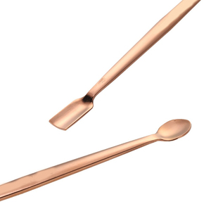 Repousse-cuticules double tête en acier inoxydable, cuillère à peaux mortes, outil de nettoyage pour nail art, bâtonnet à gel pour ongles - Product Image 3