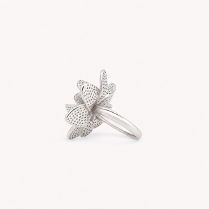 Bague de cocktail Jaura Jewels RN9 en forme de fleur avec zircons cubiques, sertie pavé, en argent 925, bijoux de mariage tendance de luxe pour femme - Product Image 3
