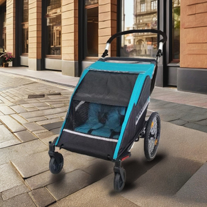 Remolque de Bicicleta para Bebés Gemelos 3 en 1 con Marco de Aluminio y Tela Resistente al Agua, Capacidad de Carga de 35 kg para Aventuras al Aire Libre - Product Image 1