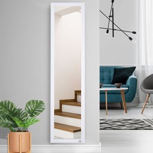 Shatterproof Full-Size <b>White</b> <b>Rectangle</b> Decorative Wall <b>Mirror</b> Floor Standing or Wall Mounted for Bedroom Living Room Use - Product Image 4