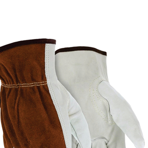 Gants de sécurité en cuir pleine fleur lisse antidérapants avec poignet élastique, gants de travail polyvalents - Product Image 6