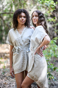 Vestido de Algodón con Estampado a Mano de Inspiración Boho para Mujer, Diseñado para Festivales y Comodidad Diaria - Product Image 3