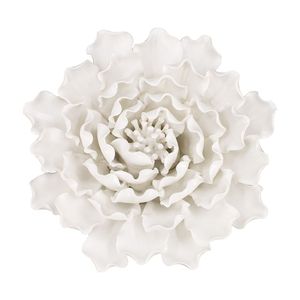 Handmade Cream Ceramic <b>Flower</b> <b>Wall</b> Decor Accent D7.3x2.8 As a Stylish <b>Wall</b> Decal - Product Image 2