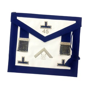 Tablier carré en cuir de haute qualité, bleu roi, réglementaire du Grand Lodge de Pennsylvanie, fournisseur en gros de régalia maçonniques - Product Image 1