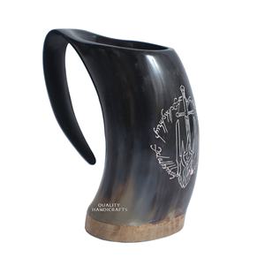 Viking Real Buffalo Horn <b>Mug</b> Polished 100% Authentic Genuine 400ml Vintage Food Grade Christmas <b>Gift</b> - Product Image 6