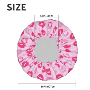 Gorro de baño de tela satinada de doble capa para mujer, diseño personalizado, tamaño y logotipo, uso térmico para hoteles - Product Image 6
