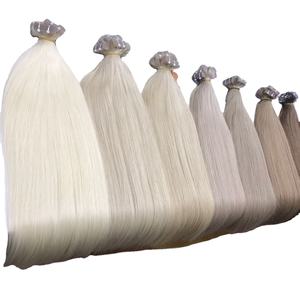 Extensions de cheveux naturels Remy lisses châtain clair, cuticules alignées, vierges, Double Machine, haute qualité, prix vente en gros - Product Image 1