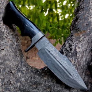 Cuchillo Bowie de Supervivencia y Camping de Hoja Fija con Punta Caída, de Acero de Damasco Forjado a Mano, Grado Industrial, con Mango de Cuerno, OEM ODM Venta al por Mayor - Product Image 2