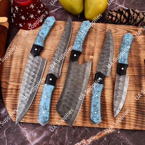 Cuchillo de Chef Único Hecho a Mano de Acero de Damasco con Hoja Forjada de Espiga Completa, Ligero, Multiusos, Ecológico, Duradero y Afilado como una Navaja - Product Image 2