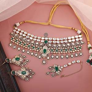 Ishita Polki Bridal Choker Set-Fine Jewelry Set - Product Image 2