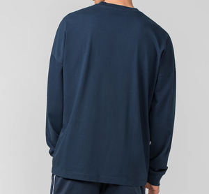 เสื้อยืดแขนยาวผู้ชายแบบสั่งทำขายส่ง ผ้าฝ้าย 100% ทรงปกติ สวมใส่สบาย คอกลม ลายเรียบ ถักทอคุณภาพสูง - Product Image 3