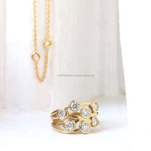 IGI/GIA Lab Grown Vintage 14K oro amarillo Unisex boda/anillo de compromiso corte diamante aniversario fiesta regalo pera corte diamante - Product Image 2