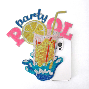 Parche Termoadhesivo de Lentejuelas con Diseño de Bebida para Fiesta de Verano - Product Image 4