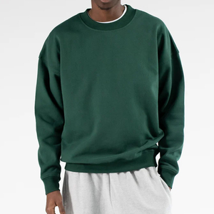 Sweat-shirt à col rond uni pour homme, en coton molletonné, coupe ample décontractée, streetwear, couleur unie, taille oversize - Product Image 1