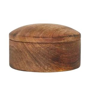 Boîte de rangement ronde en bois fait à la main minimaliste organisateur de bijoux rustique naturel souvenir conteneur décoratif Artisan boîte-cadeau - Product Image 1