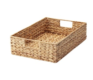 99 Gold Data Luna Natural Woven Water Hyacinth Eco-Friendly Modern Multifunction Storage <b>Basket</b> Handmade <b>Rectangular</b> Tray for - Product Image 6