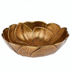 Brown Color Flower Shape Bowl Aluminum Metal Egg Salad Noodle Kitchen <b>Baking</b> <b>Accessories</b> Home Decorative Bowl - Product Image 1