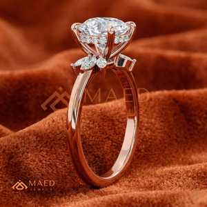Rose Gold Round Cut Moissanite <b>Ring</b> Classic <b>Solitaire</b> Engagement Bridal Jewelry Gift Women Wedding <b>Ring</b> - Product Image 2