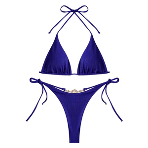 Conjunto de Bikini de Dos Piezas de Alta Calidad, Nuevo, Personalizado de Fábrica OEM, Traje de Baño de Cintura Alta para Mujer, Bikini Deportivo - Product Image 1