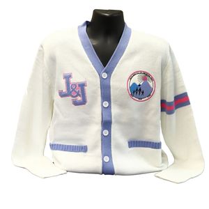 Jack and Jill White <b>Cardigan</b> <b>Sweater</b> Classic Button Front Knit Long Sleeve Soft Casual Unisex Layering Top for Events Meetings - Product Image 1