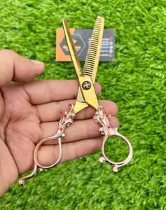 Ciseaux de coiffeur gaucher en acier inoxydable de haute qualité outil de beauté à lame droite Super tranchante pour la coupe de cheveux - Product Image 3