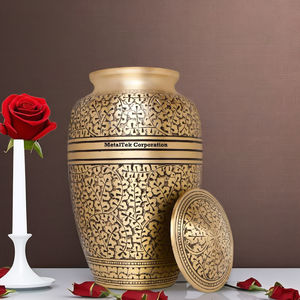 โกศใส่เถ้ากระดูกของผู้ใหญ่ทำจากโลหะอัลลอยด์สำหรับงานศพดีไซน์คลาสสิกสีเงินโรสโกลด์ - Product Image 2