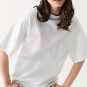 เสื้อยืดคอกลมสีขาวสำหรับผู้หญิง ผ้าฝ้าย 100% ทรงหลวม แขนสั้น สีพื้น ผ้าเจอร์ซีย์ลำลอง ใส่ได้ทั้งฤดูใบไม้ผลิและฤดูร้อน - Product Image 4