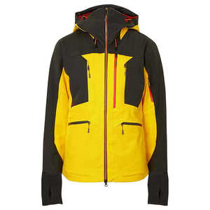 Combinaison de ski pour homme, jaune et noir, à blocs de couleur, avec capuche, fermeture éclair, imperméable, Gore-Tex, pour adulte - Product Image 2
