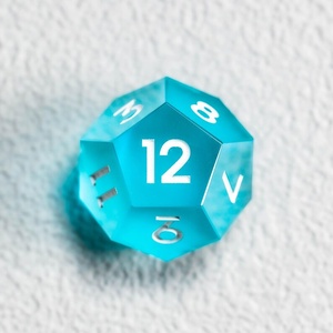 ชุดลูกเต๋าเรซิ่นสีน้ำเงินขอบคม D20  ปลอดสารพิษ วาดลายด้วยมือ สำหรับเกม RPG บนโต๊ะ ขายส่ง - Product Image 6