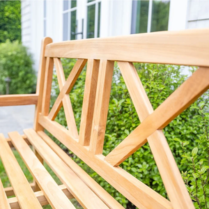 Banco de Madera de Teca para Jardín, Color Natural, Ecológico, Madera Maciza para Patio Exterior o Escuela - Product Image 3