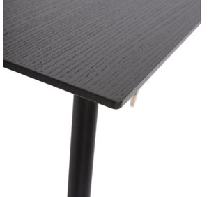 Modern Luxury Black <b>Console</b> <b>Table</b> with Wood Grain Desktop and Metal <b>Legs</b> for Dining and Entryway - Product Image 4