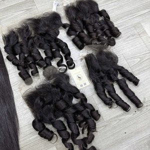 Vente en gros de Cheveux Vietnamiens Bruts Naturels Lisses Ondulés Bouclés avec Fermetures HD 5x5 en Dentelle, à Petits Nœuds, Livraison Rapide - Product Image 3