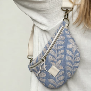 Sacs banane en coton écologiques imprimés au bloc pour femmes, sacs bandoulière personnalisés pour usage quotidien, randonnée, jogging, avec fermeture éclair durable - Product Image 1